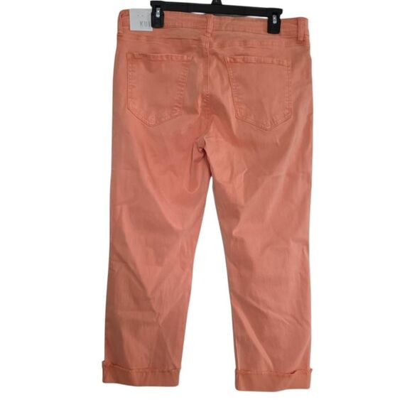 Kut From The Kloth Women’s Size 14 Orange Cantaloupe Amy Crop Straight Leg Jeans - Picture 8 of 8